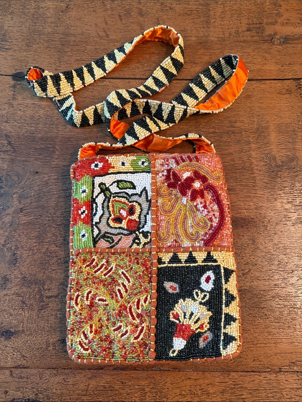 Amazing Patchwork Beaded Crossbody or Shoulder Handmade Bag